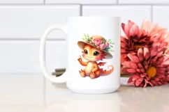 Smiling Baby Dragon Love Sign | Sublimation Clipart Product Image 2