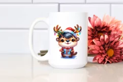 Cool Otter with Reindeer Horns PNG Product Image 2