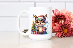 Cool Otter with Reindeer Horns PNG Product Image 2