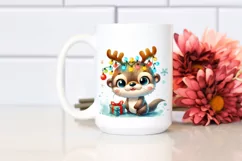 Cool Otter with Reindeer Horns PNG Product Image 2