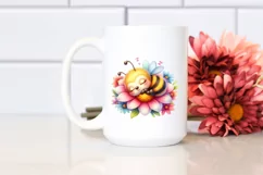 Colorful Baby Bee Sleeping PNG Product Image 2