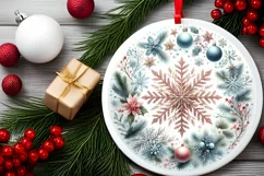 Round Christmas Ornament Sublimation|Clipart Product Image 2