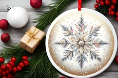 Round Christmas Ornament Sublimation|Clipart Product Image 2