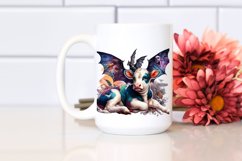Colorful Watercolor Baby Cow Bat PNG Product Image 2
