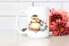 Sweet Baby Duck with Pumpkin, Bright PNG Product Image 2