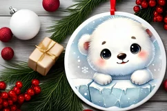 Round Christmas Ornament Sublimation|Clipart Product Image 1