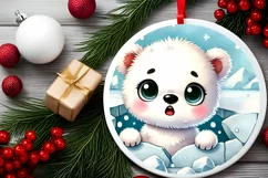 Round Christmas Ornament Sublimation|Clipart Product Image 1