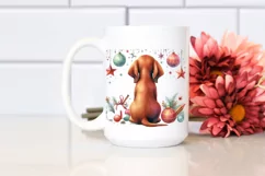 Vibrant Vizsla with Christmas Decorations, PNG Product Image 2