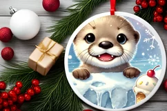 Round Christmas Ornament Sublimation|Clipart Product Image 1