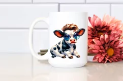 Cute Baby Cow with Cool Haircut, Modest Expression, High-Res Product Image 2