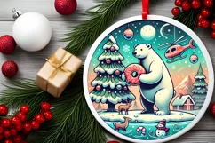 Round Christmas Ornament Sublimation|Clipart Product Image 1