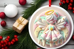 Round Christmas Ornament Sublimation|Clipart Product Image 1