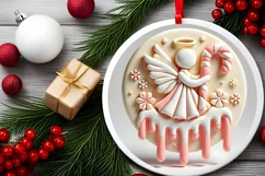 Round Christmas Ornament Sublimation|Clipart Product Image 1