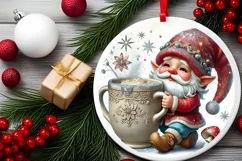Round Christmas Ornament Sublimation|Clipart Product Image 1