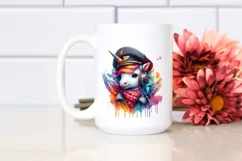 colorful Baby Unicorn in Pilot's Cap Product Image 2
