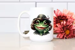 Funny Cute Frog Portrait Vintage | Sublimation Clipart Product Image 2