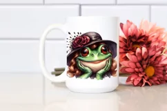 Funny Cute Frog Portrait Vintage | Sublimation Clipart Product Image 2
