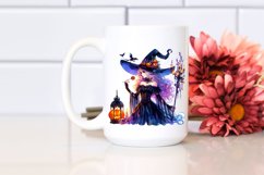Vibrant Dressed Witch | Halloween | Watercolor Clipart Product Image 2