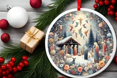 Round Christmas Ornament Sublimation|Clipart Product Image 2