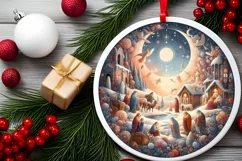 Round Christmas Ornament Sublimation|Clipart Product Image 2