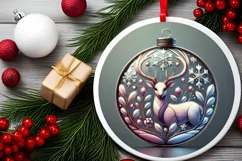 Round Christmas Ornament Sublimation|Clipart Product Image 1