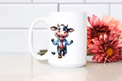 Excited Party Hat Cow Clipart PNG Product Image 2