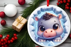Round Christmas Ornament Sublimation|Clipart Product Image 2