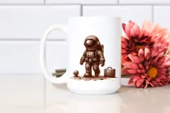 Brownish Vintage Astronaut | Sublimation Clipart Product Image 2