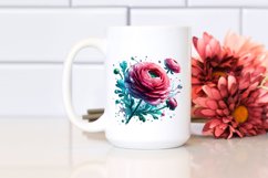 Glossy Ranunculus with Watercolor Splash Product Image 2