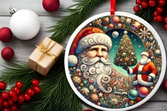 Round Christmas Ornament Sublimation|Clipart Product Image 2