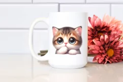 Watercolor Cute Baby Cat PNG Product Image 2