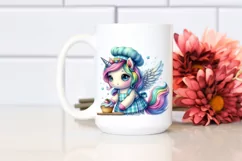 colorful Baby Unicorn in Baker's Apron Product Image 2