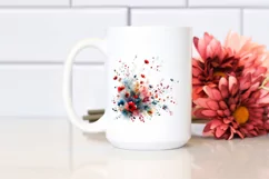 Colorful Abstract Watercolor with Small Red Flowers Product Image 2