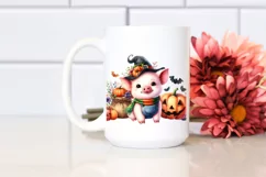 Cute Baby Pig in Vibrant Watercolor Product Image 2
