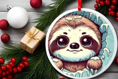 Round Christmas Ornament Sublimation|Clipart Product Image 1