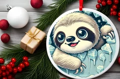 Round Christmas Ornament Sublimation|Clipart Product Image 1