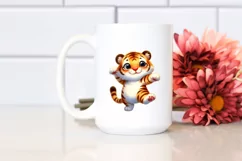 Funny Watercolor Cute Dancing Tiger | Sublimation Clipart Product Image 2