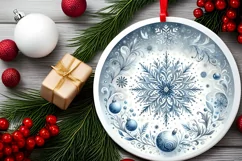 Round Christmas Ornament Sublimation|Clipart Product Image 2