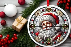 Round Christmas Ornament Sublimation|Clipart Product Image 1