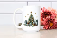 Retro Christmas Tree Gifts PNG Product Image 2
