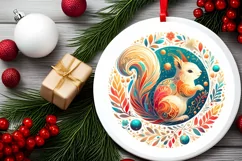 Round Christmas Ornament Sublimation|Clipart Product Image 2