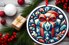 Round Christmass Ornament PNG Product Image 2