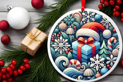 Round Christmass Ornament PNG Product Image 2