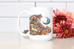 Retro Colorful Half Moon Clipart PNG Product Image 2