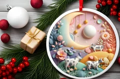 Round Christmas Ornament Sublimation|Clipart Product Image 2