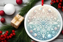 Round Christmas Ornament Sublimation|Clipart Product Image 2