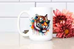 Colorful Tiger Sunglasses Clipart Product Image 2