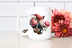 Gnome With Peonies Digital Painting Clipart Product Image 2