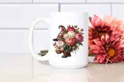 Gnome With Peonies Digital Painting Clipart Product Image 2