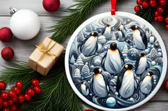 Round Christmas Ornament Sublimation|Clipart Product Image 2